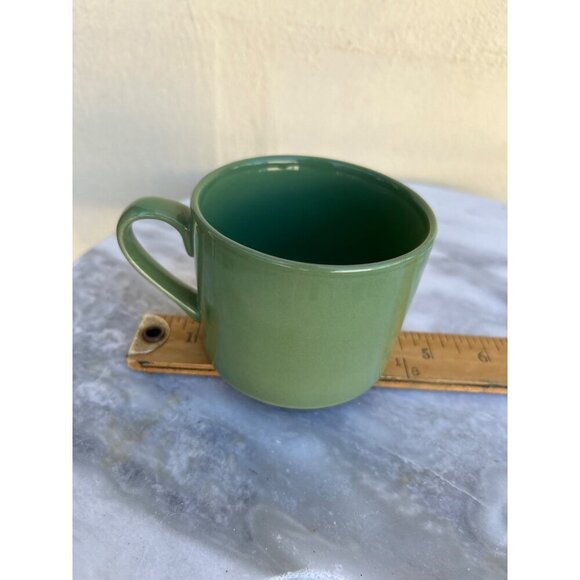 Vintage WCL Pottery MCM Green Coffee Mugs Set Of 3 - Picture 6 of 7